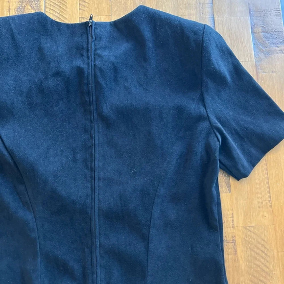 Vintage 90’s VICTORIA STEPHENS Black Suede Velvet dress with slit - Picture 9 of 10